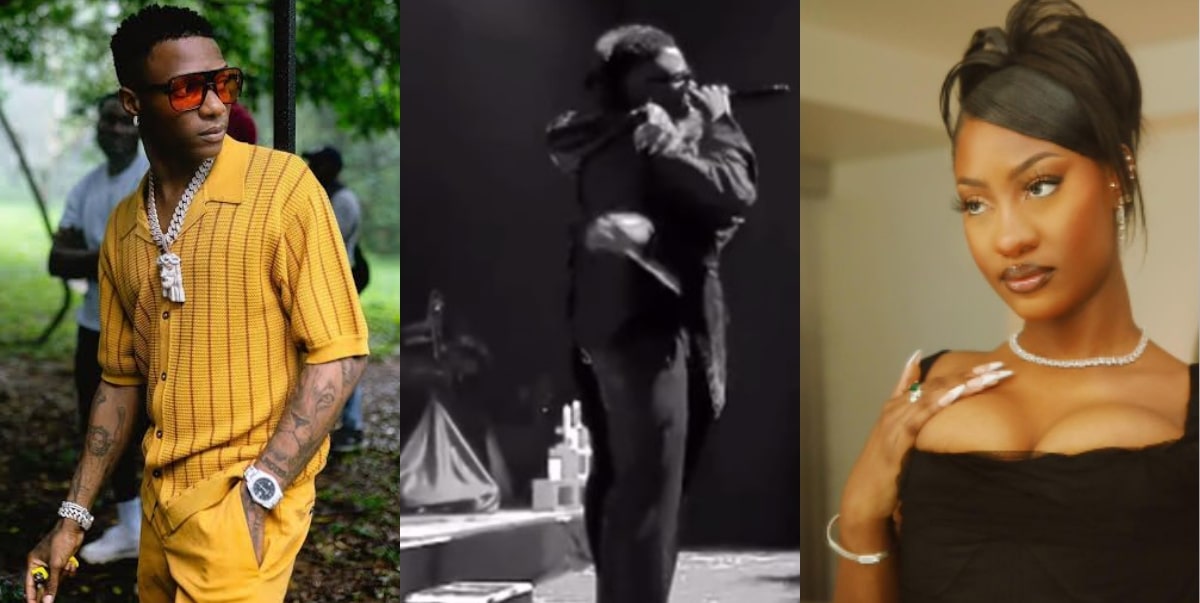 Wizkid snubs Tems' onstage hug, fans buzz (Video)