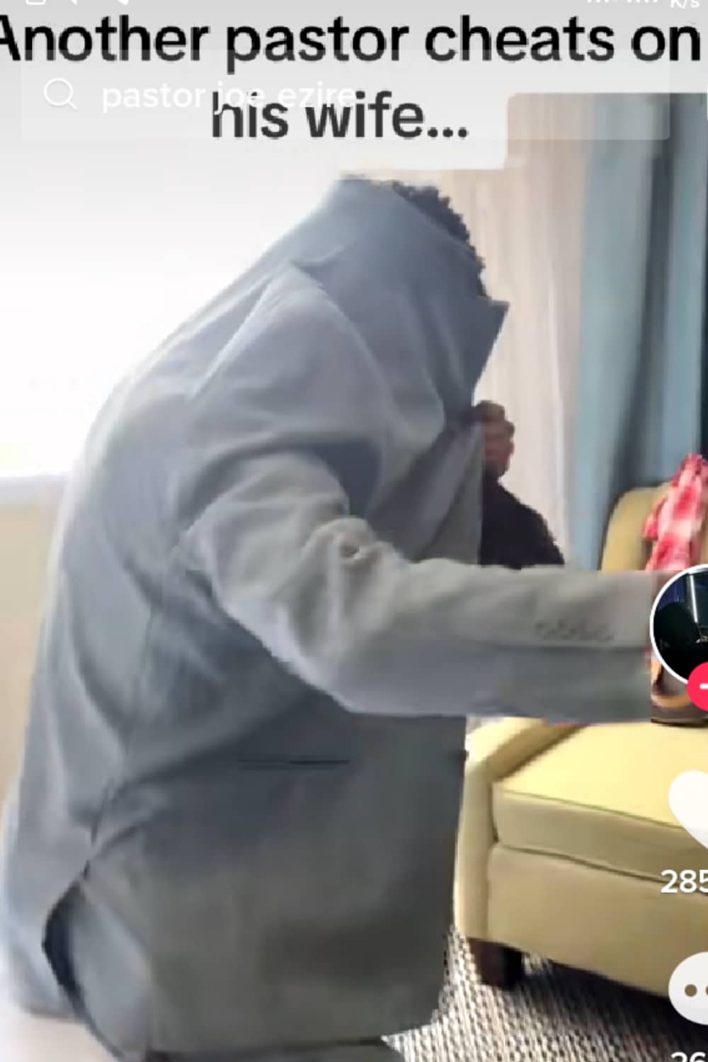 Married pastor hides face as woman records him, threatens to expose their affair to the world (Video)
