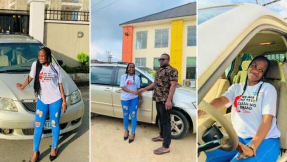 Influencer grants female follower's wish with car gift