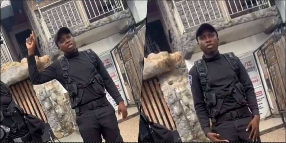 "How can a security officer be fine like this" — Man promoted on first day for being cute (Video)