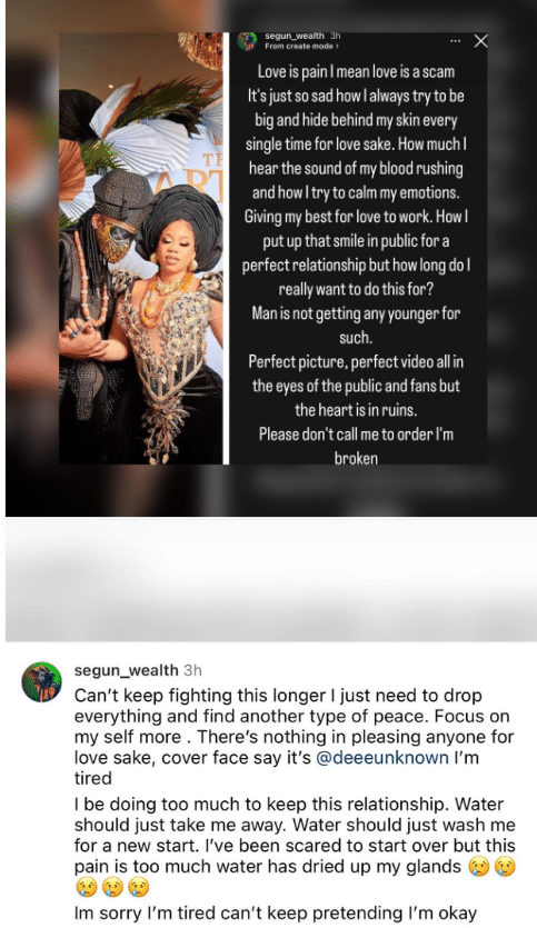 "With you, I’m blessed” - Toyin Lawani's husband, Segun wealth, shares loving message hours after expressing tiredness with the “perfect relationship” pretense
