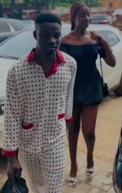 Boy goes on a romantic date with girlfriend in pyjamas he bought for N15K