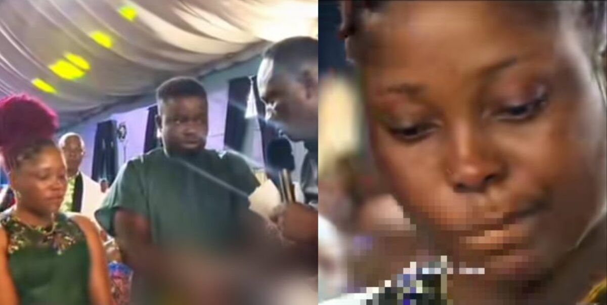 Lady in tears as boyfriend dumps her during church service