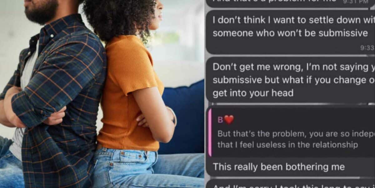 "You're too independent that I feel useless in the relationship" – Man says as he dumps girlfriend