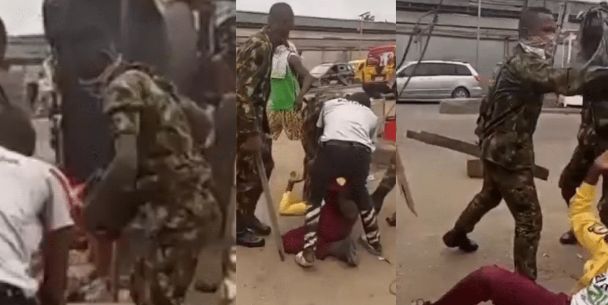 Nigerian soldiers storm Lagos road, beat up LASTMA officials accused of assaulting a soldier