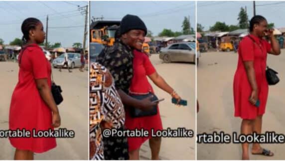 Young lady excited as she hugs man who looks like Portable, thinks he's the real Portable (Video)