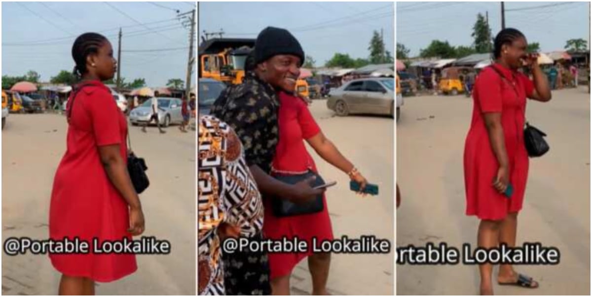 Young lady excited as she hugs man who looks like Portable, thinks he's the real Portable (Video)
