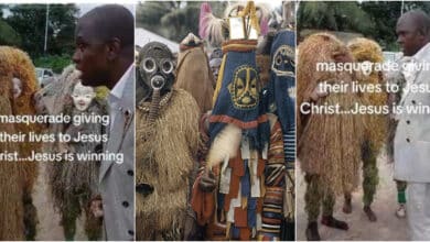 "You'll go to hell if you don't stop this" - Pastor preaches to masquerades about Christ, they repent