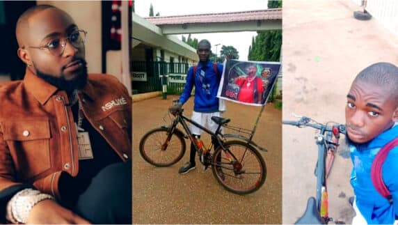 Viral cyclist reveals strange reason why he rejected Davido's money