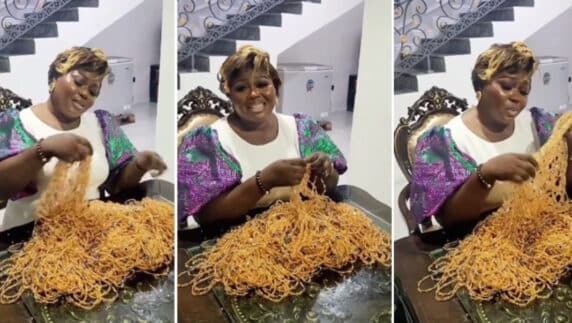Businesswoman causes a stir as she advertises 'attraction waist beads' single ladies can use to snatch other people's partners