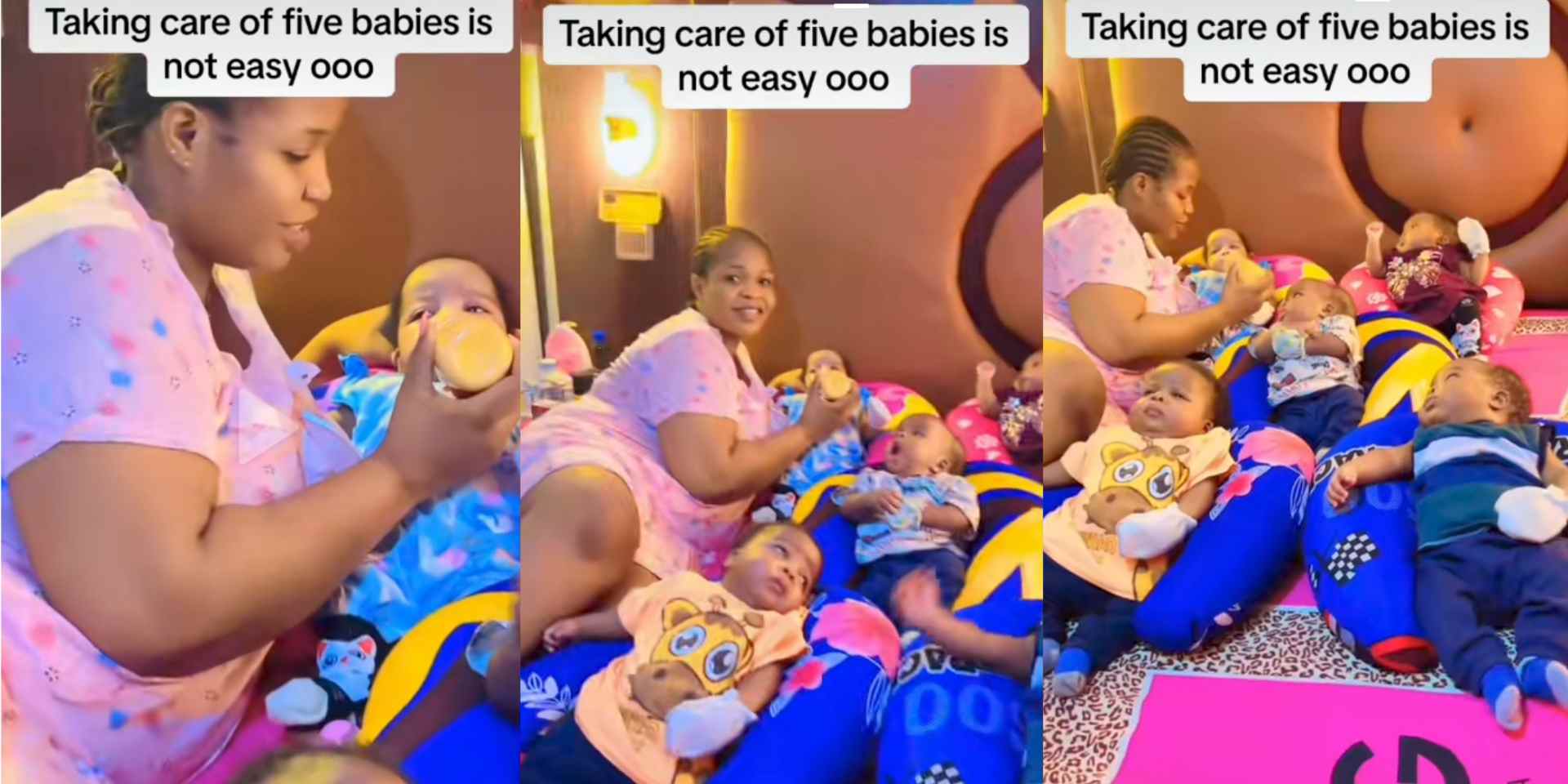 Adorable moment mother of quintuplets feeds her babies [Video]
