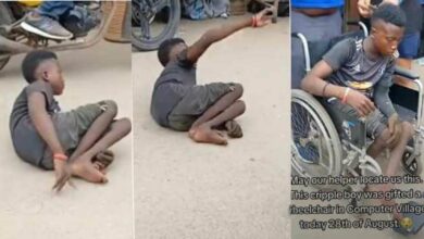 Disabled boy sells wheelchair
