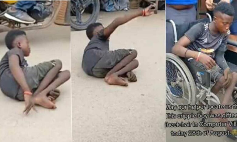 Disabled boy sells wheelchair