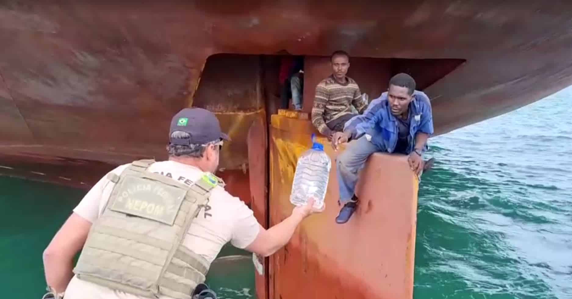 Japa: 4 Nigerians seated on ship rudder for 14 days on the Atlantic Ocean rescued in Brazil