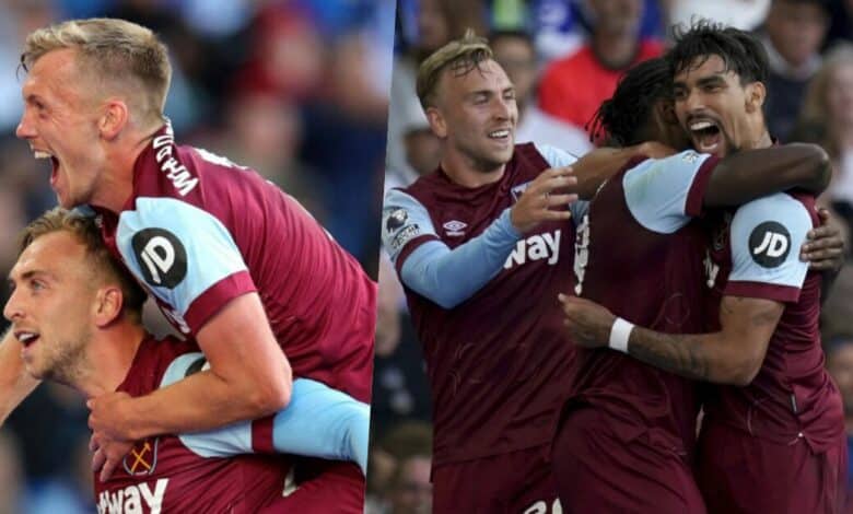 West Ham top Premier League table after defeating Brighton