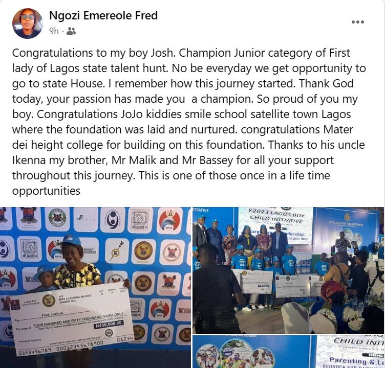 11-year-old boy, Joshua Fred, wins Lagos government award for coding calculator