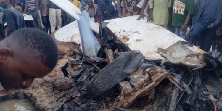 JUST IN: Helicopter crashes into buildings in Lagos (Video)