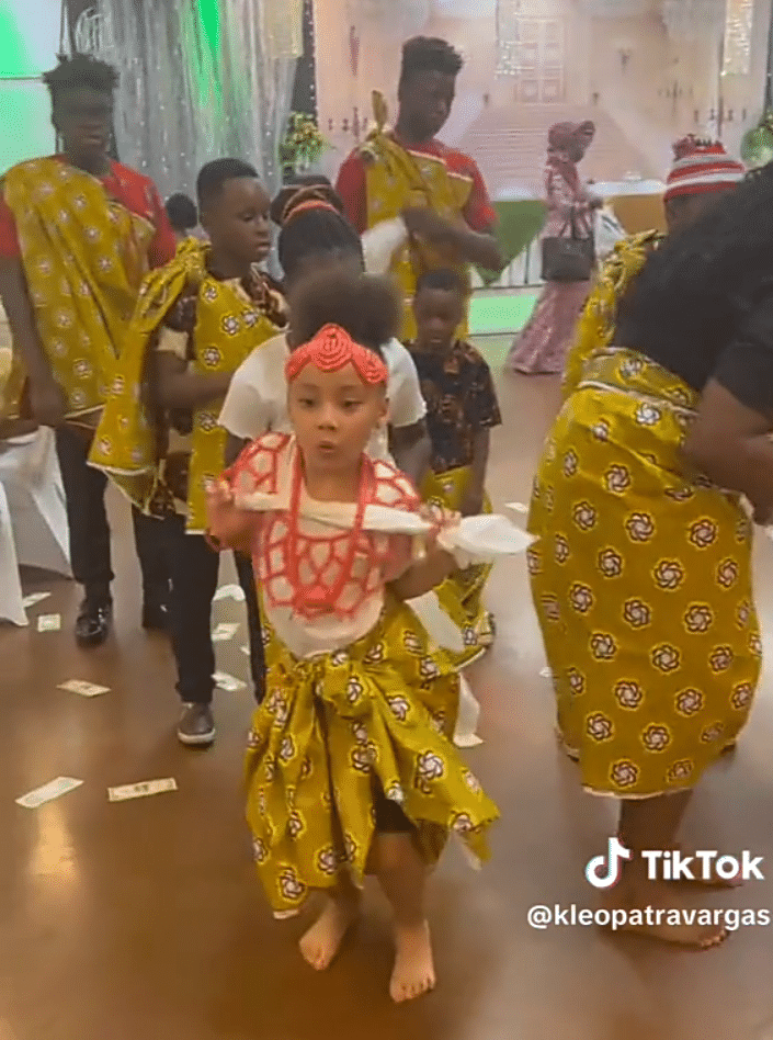 Young girl shows off traditional Igbo dance