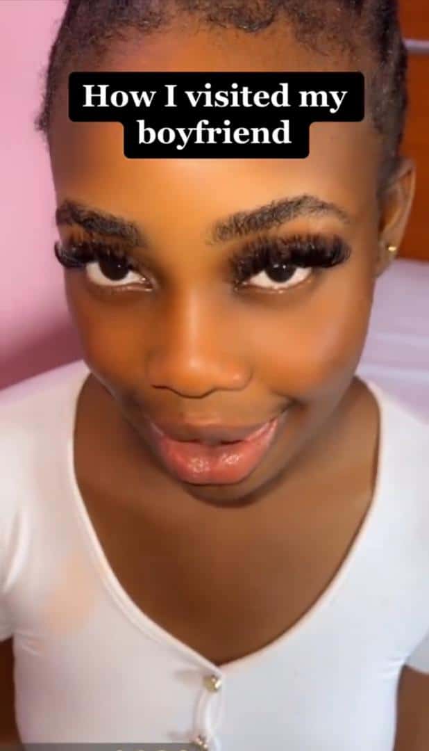 Lady visit to boyfriend's house, shares shocking before and after look