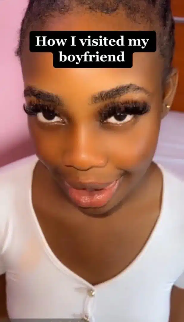Lady visit to boyfriend's house, shares shocking before and after look