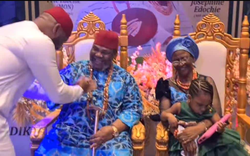 "Most handsome 76 year old man alive" — Yul Edochie hails father, Pete (Video)
