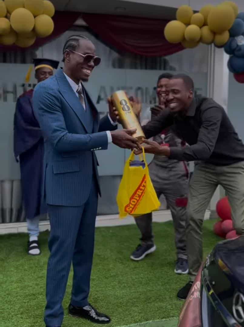 Nigerian mechanic celebrates graduation of students in style (Video)