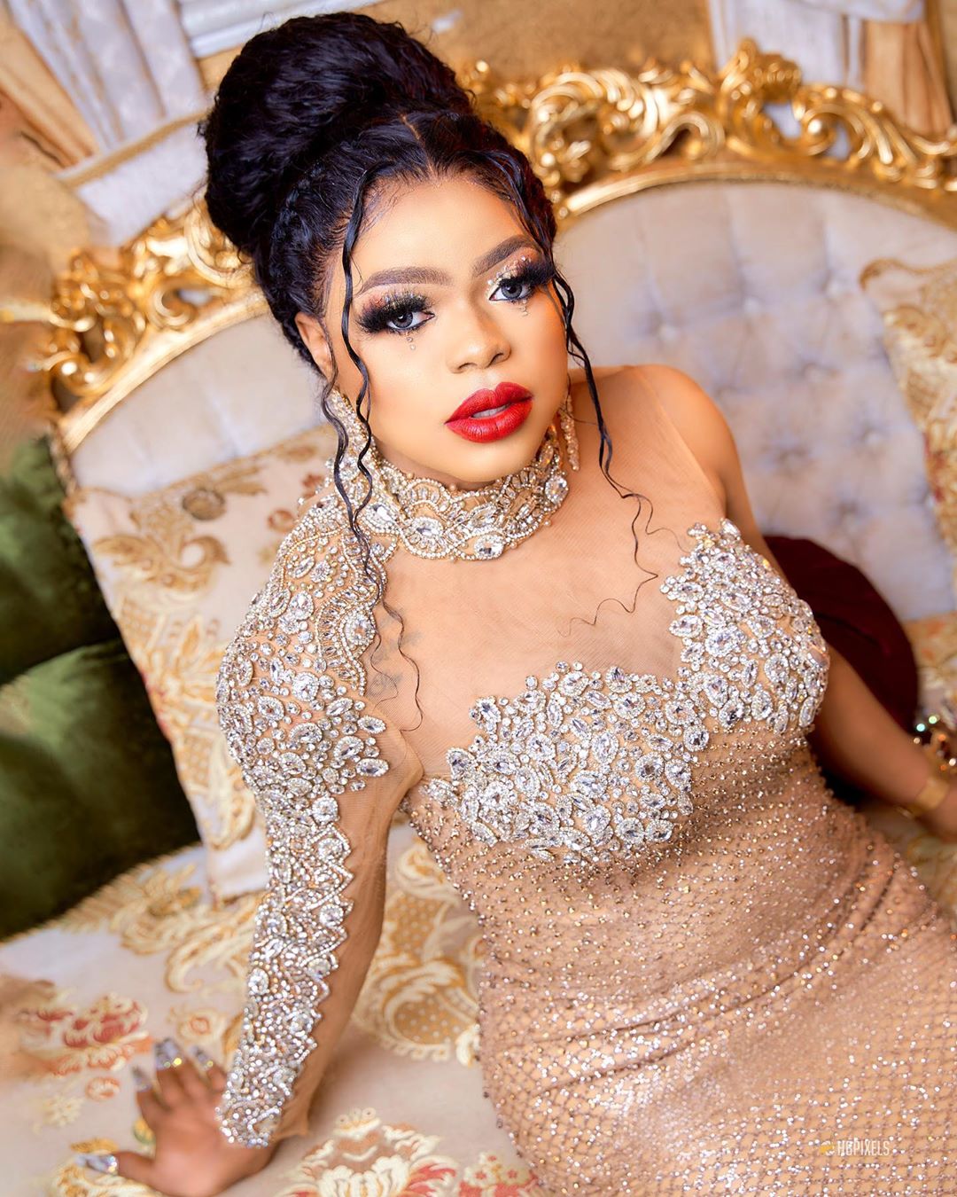 Nigerians express shock over amount of money Bobrisky dropped at father's funeral