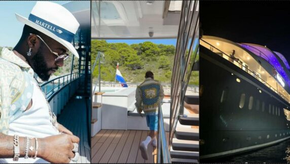 Davido crowns himself new title as he goes on one week yacht cruise (Video)