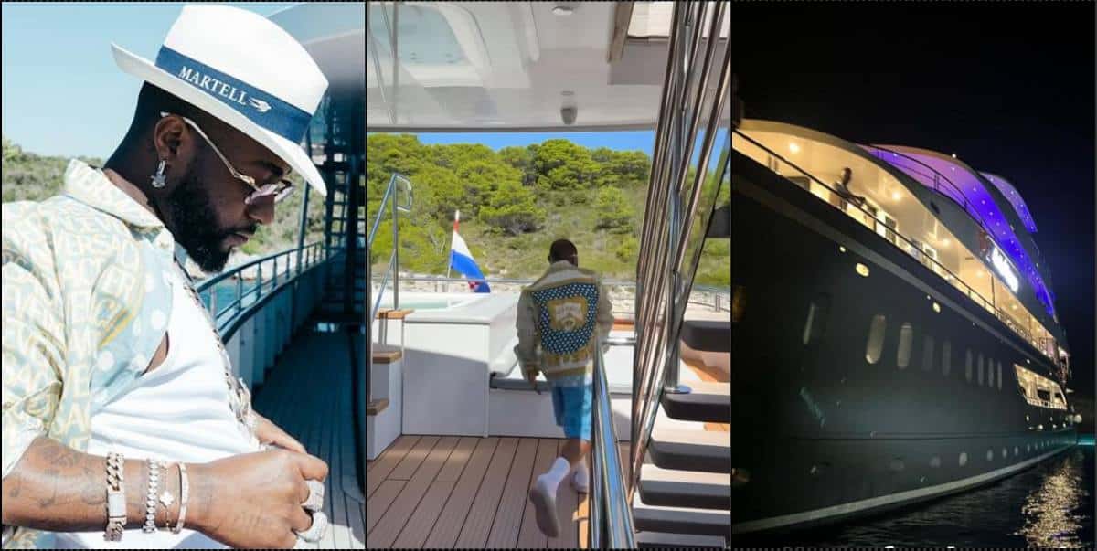 Davido crowns himself new title as he goes on one week yacht cruise (Video)