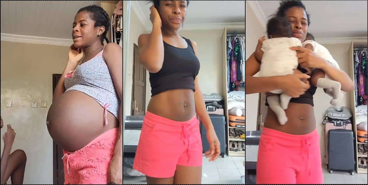 Woman shows off transformation weeks after giving birth to twins (Video)