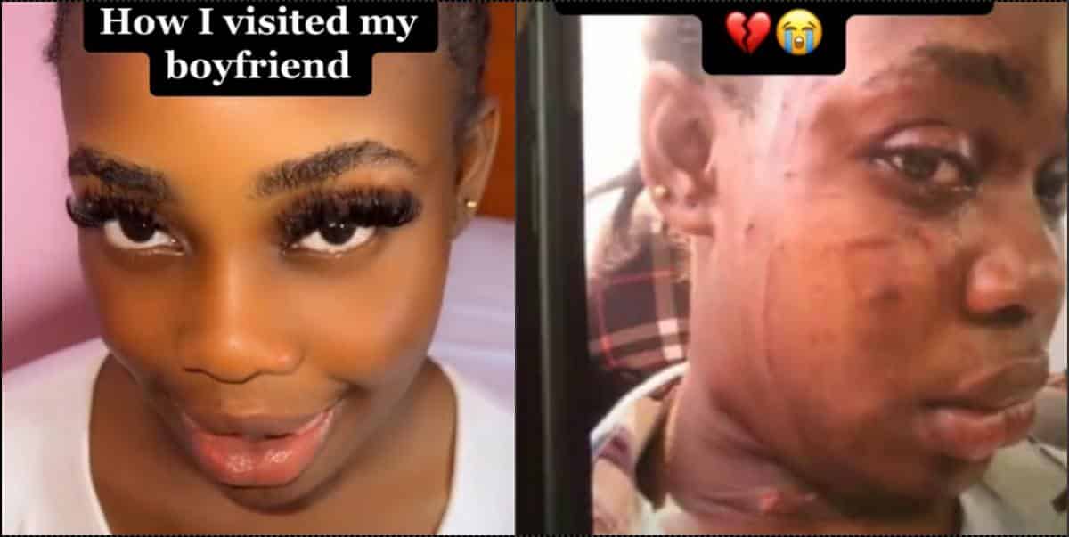 Lady visit to boyfriend's house, shares shocking before and after look