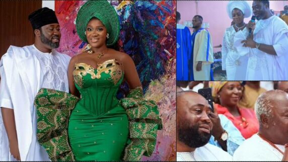 “My father-in-law was crying” — Mercy Johnson shares touching moment from husband's thanksgiving service (Video)