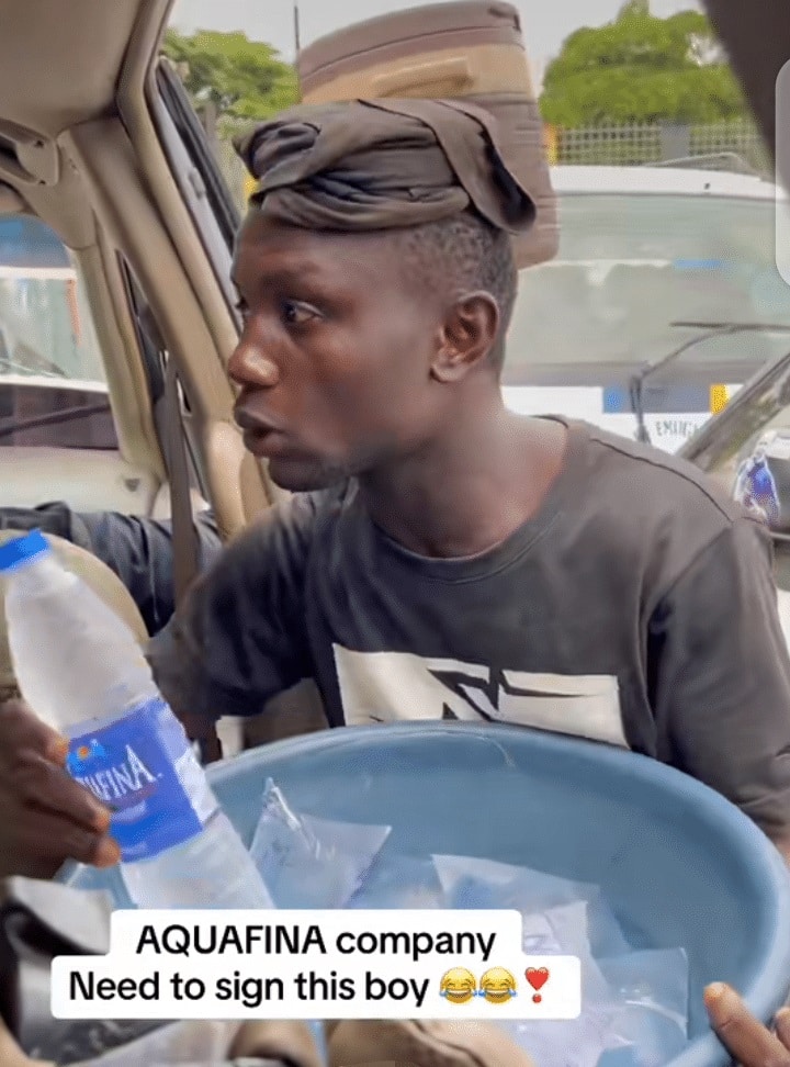 Viral Aquafina water hawker expresses gratitude to Nigerians for support (Video)