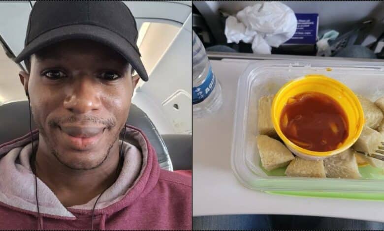 Daniel Regha boards flight with ‘yam and palm oil’ to avoid poor airline's refreshments
