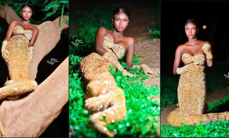 Lady causes stir with snake-inspired birthday photoshoot (Video)