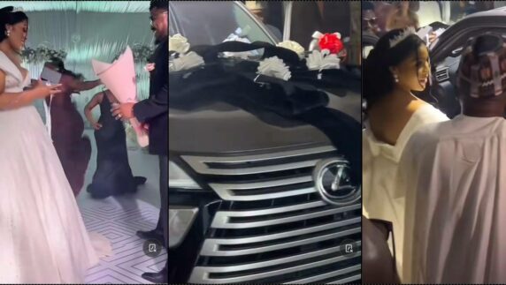 Guests stunned as groom surprises bride with N200M Lexus SUV (Video)