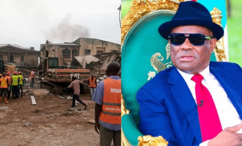 Wike orders arrest of landlord over Abuja building collapse