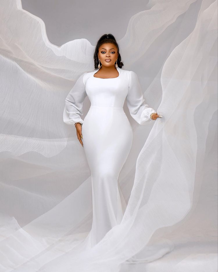 "White means rich" — Eniola Badmus says as she rolls out stunning photos ahead of 41st birthday