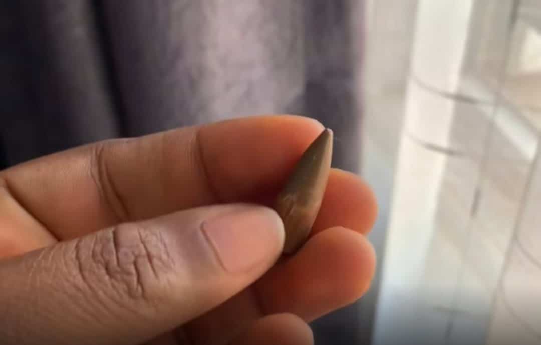 Lady narrowly escapes as stray bullet pierces through roof, bed (Video)
