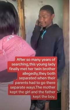 Lady breaks down in tears as she finds missing twin brother (Video)