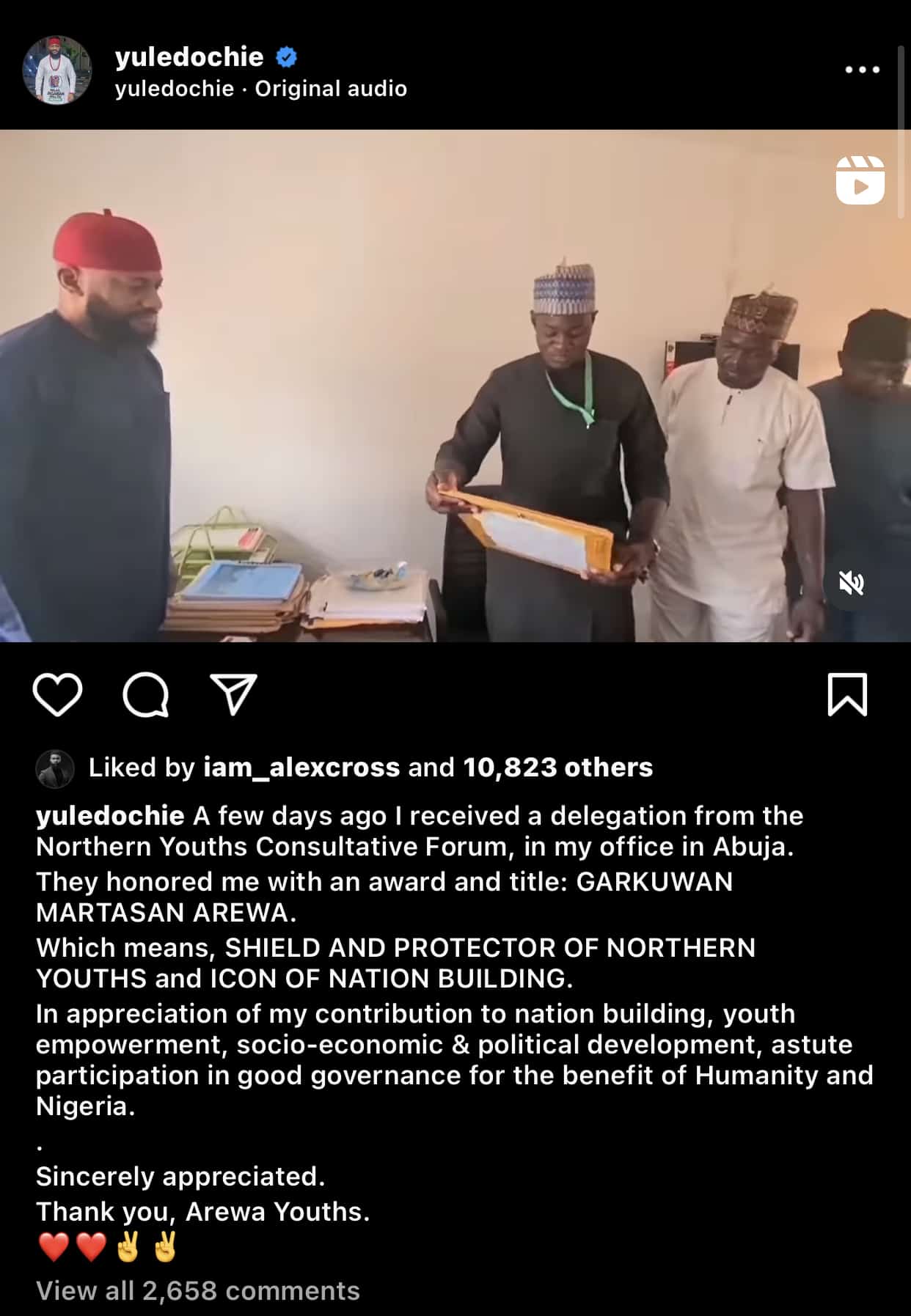 Yul Edochie bags new title, award from Muslim youths