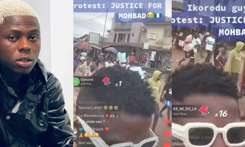 "We no go gree" – Nigerian youths take to Ikorodu street to protest and demand justice for Mohbad