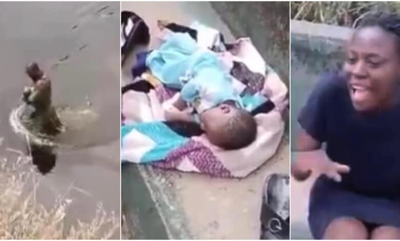 Good Samaritan rescues baby thrown into river along Badagry road by his mother (Video)