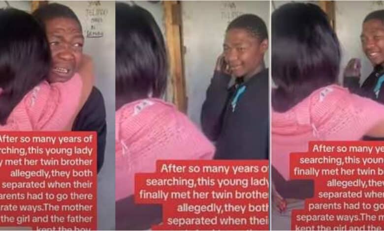 Lady breaks down in tears as she finds missing twin brother (Video)