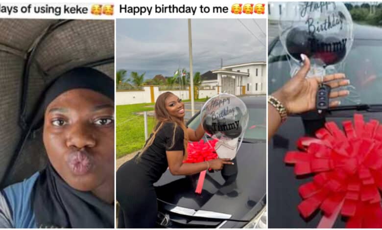 "Last day of chasing Keke" - Lady buys brand new car on her birthday, flaunts it (Video)