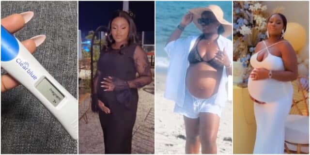 Nigerian lady over the moon as she pregnant on her wedding night, steps out with baby bump, Video trends