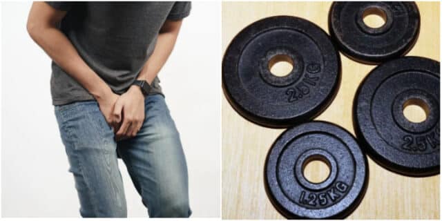 Man hospitalized after 3kg weight got stuck on his manhood in a bid to enlarge it