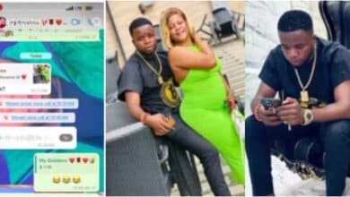Igbo mother reacts to son's WhatsApp photo of lady on his lap, chat leaked