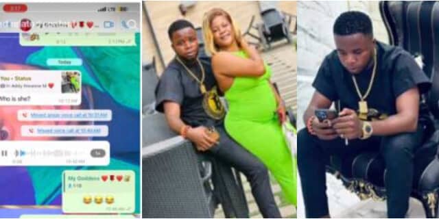 Igbo mother reacts to son's WhatsApp photo of lady on his lap, chat leaked