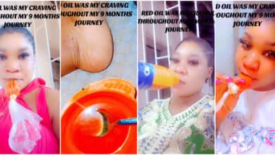 "I drank plenty palm oil"- Pregnant Woman causes buzz with her extraordinary craving during pregnancy (Video)